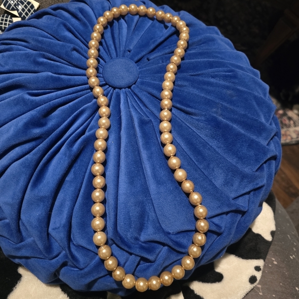 Vintage Champagne Beaded Necklace
